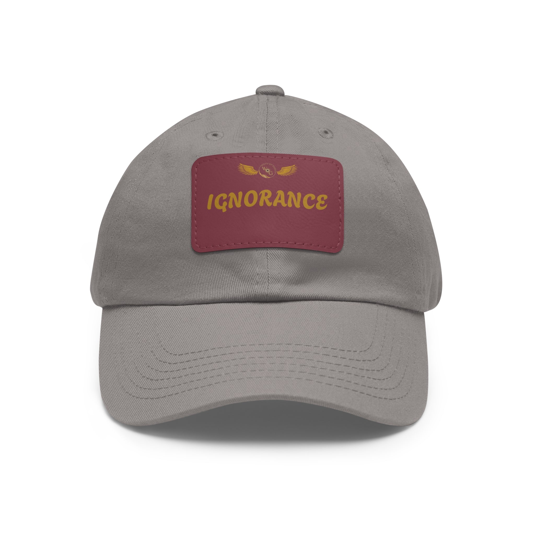 Stylish Dad Hat with Leather Patch - 'IGNORANCE' - Casual Statement Cap