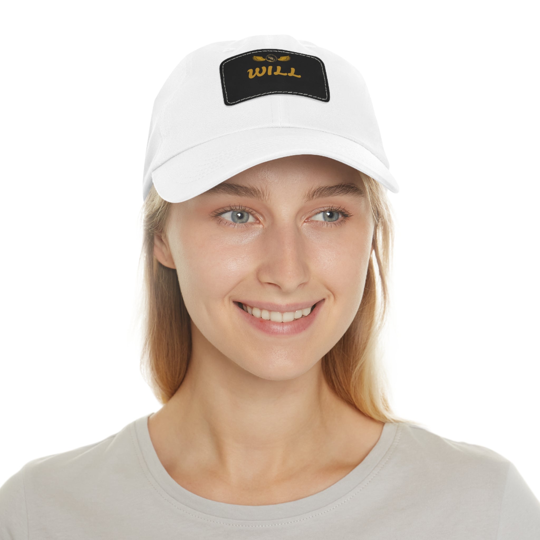 Personalized Dad Hat with Leather Patch - WILL