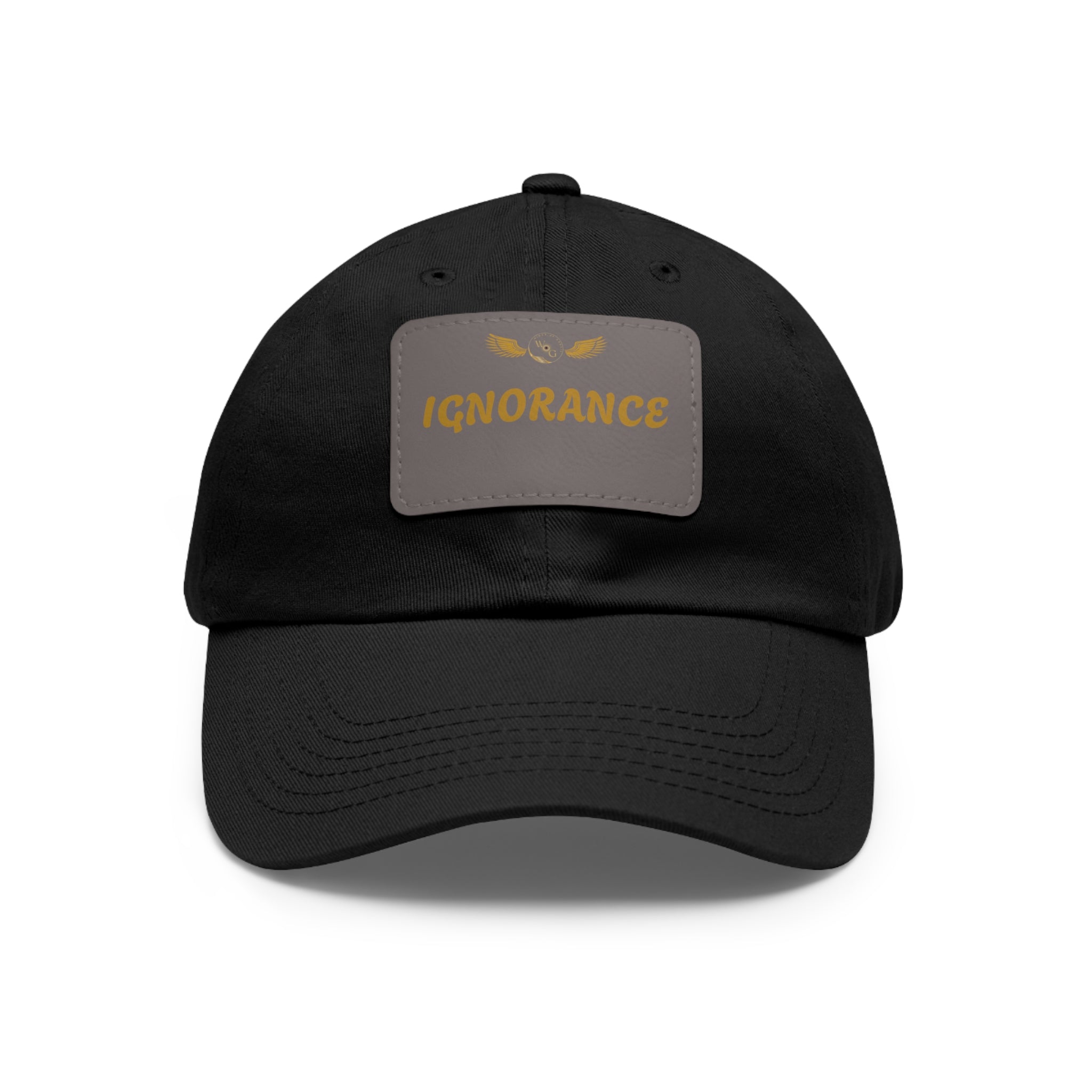 Stylish Dad Hat with Leather Patch - 'IGNORANCE' - Casual Statement Cap