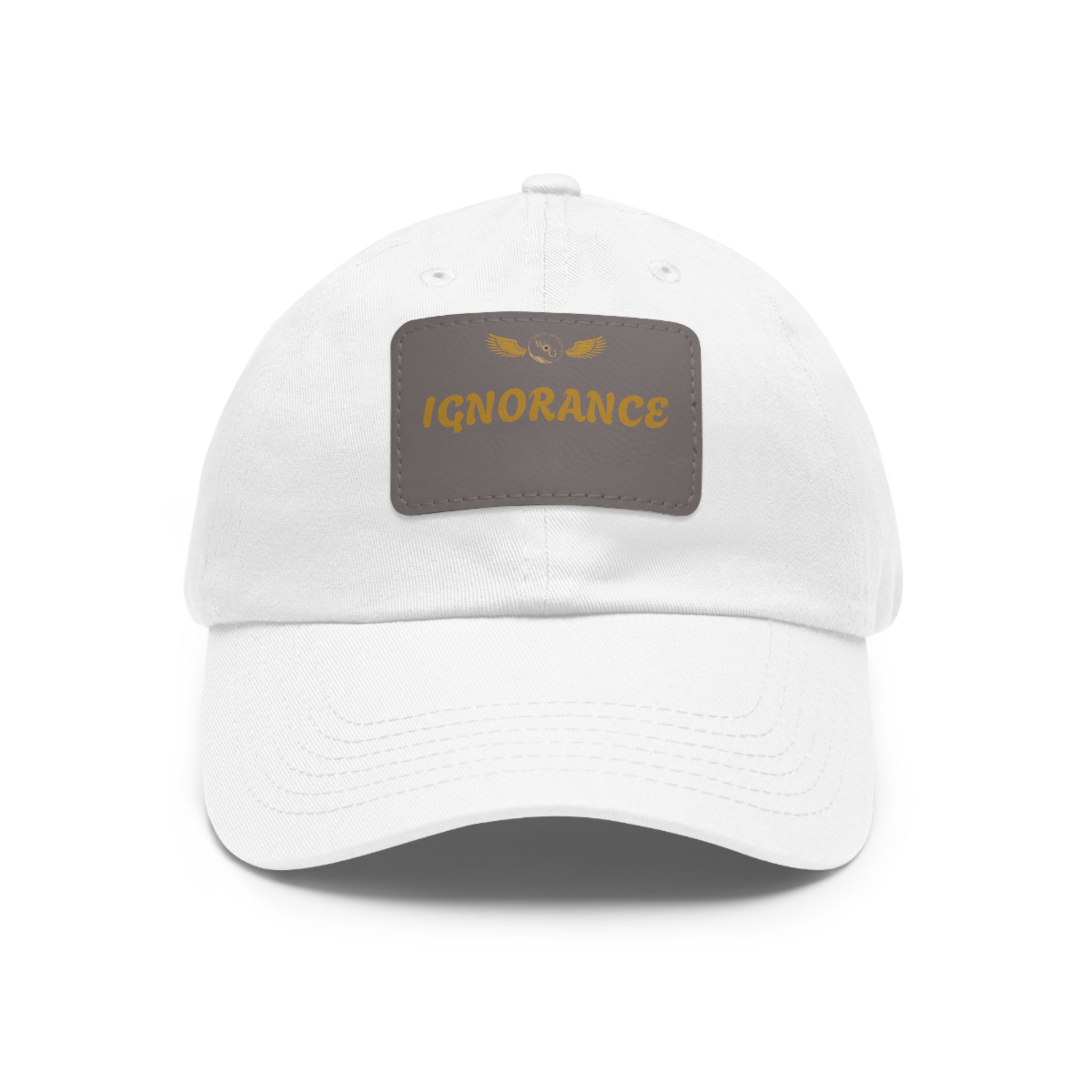 Stylish Dad Hat with Leather Patch - 'IGNORANCE' - Casual Statement Cap