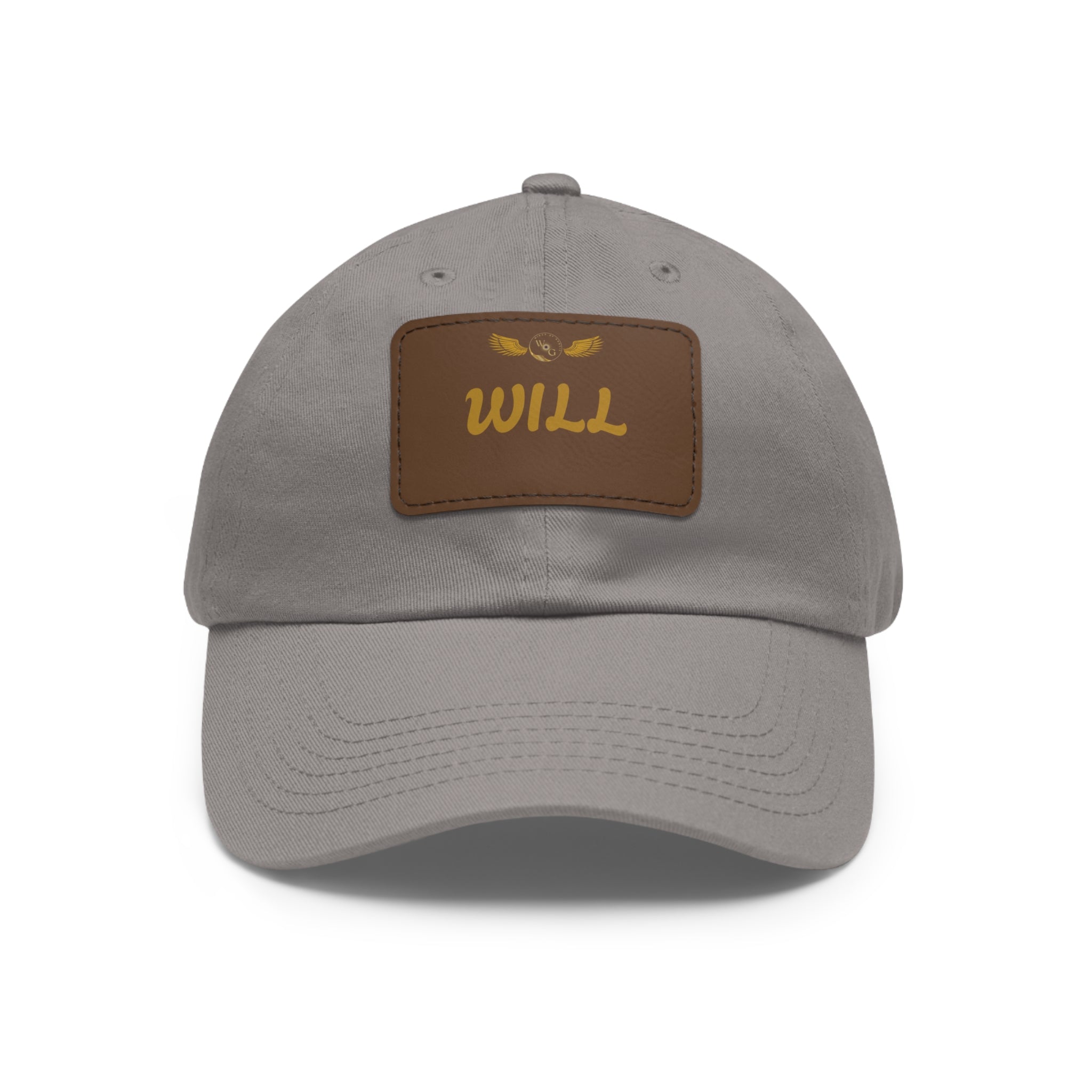 Personalized Dad Hat with Leather Patch - WILL