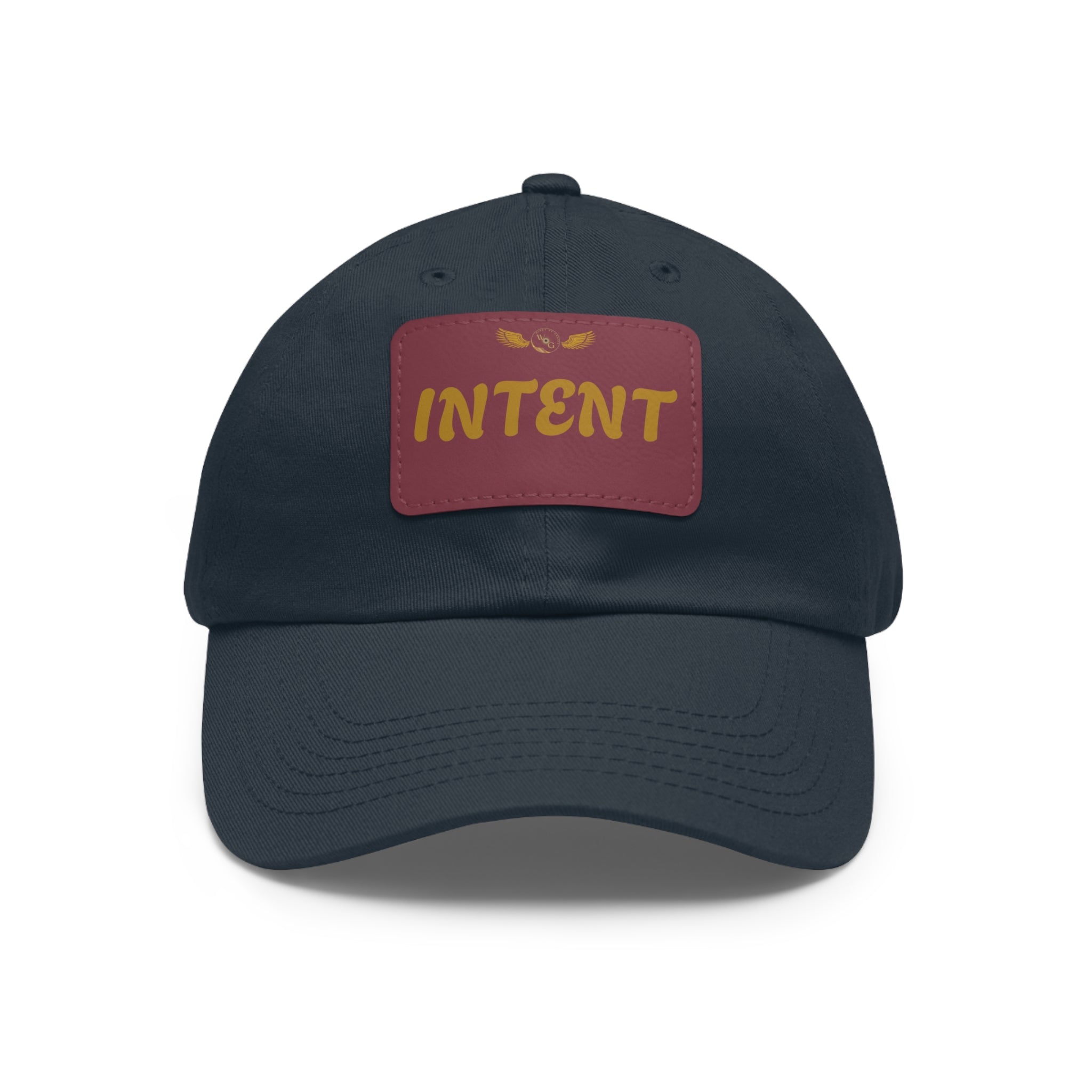 Intent Dad Hat with Leather Patch - Casual Men's Cap