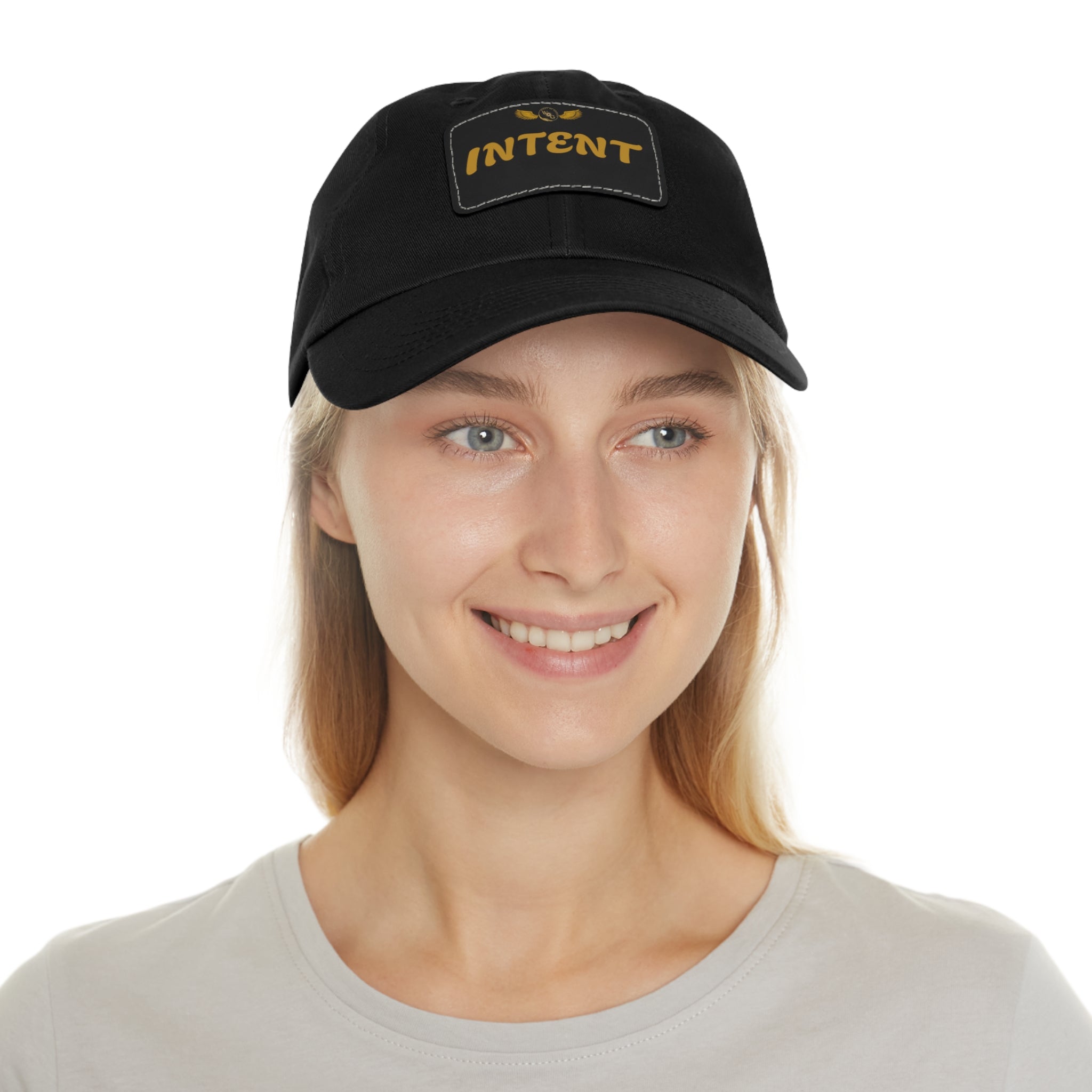 Intent Dad Hat with Leather Patch - Casual Men's Cap