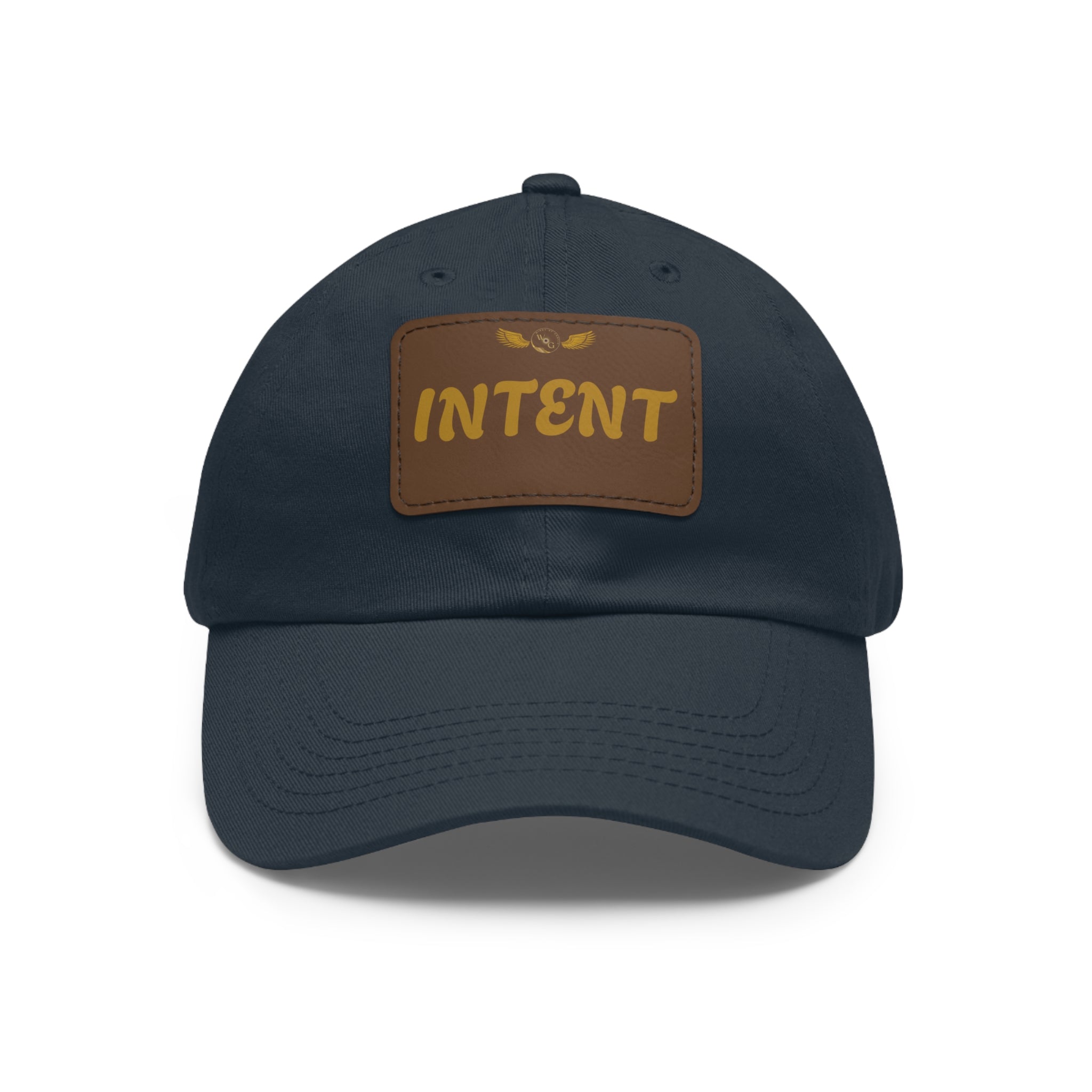 Intent Dad Hat with Leather Patch - Casual Men's Cap