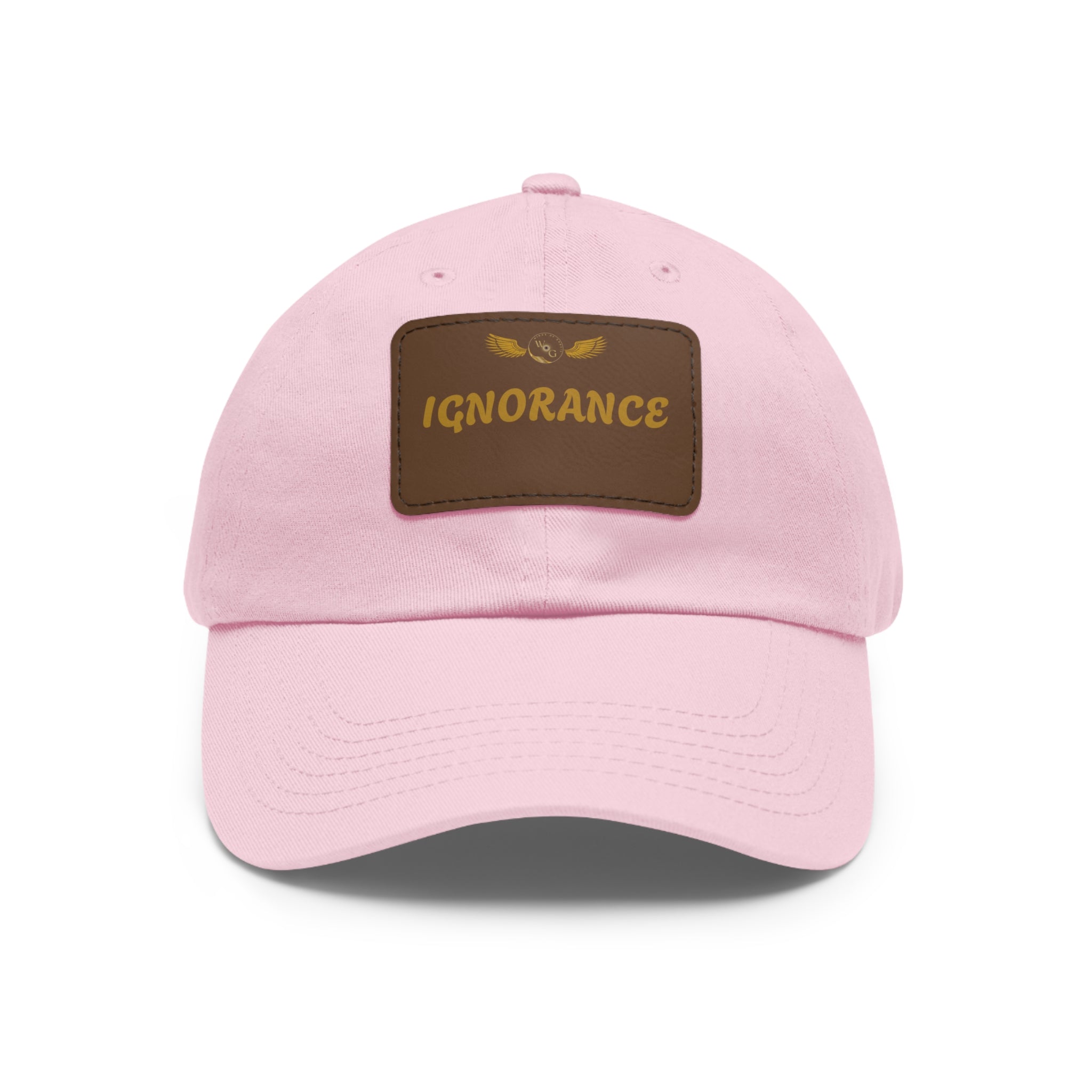 Stylish Dad Hat with Leather Patch - 'IGNORANCE' - Casual Statement Cap