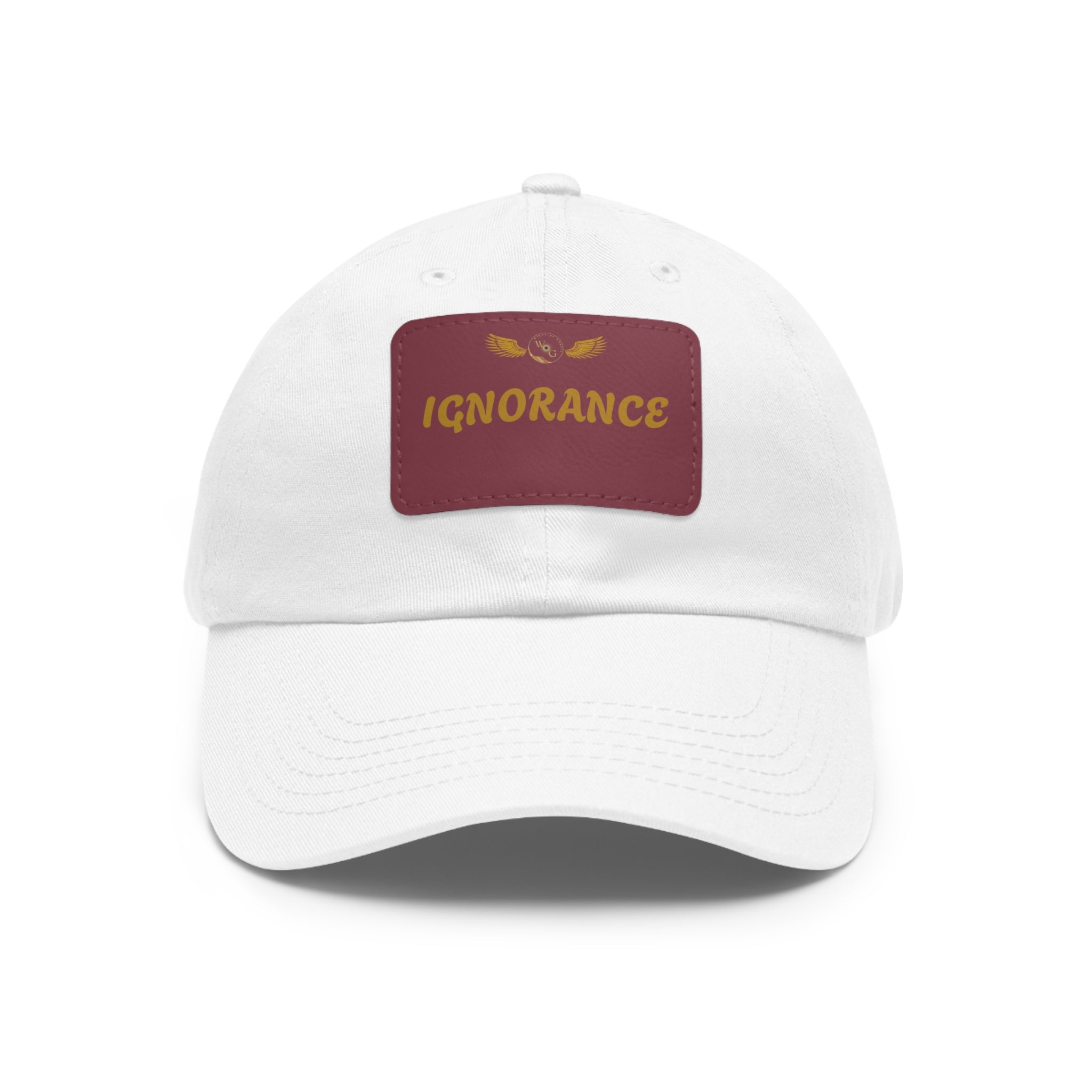 Stylish Dad Hat with Leather Patch - 'IGNORANCE' - Casual Statement Cap