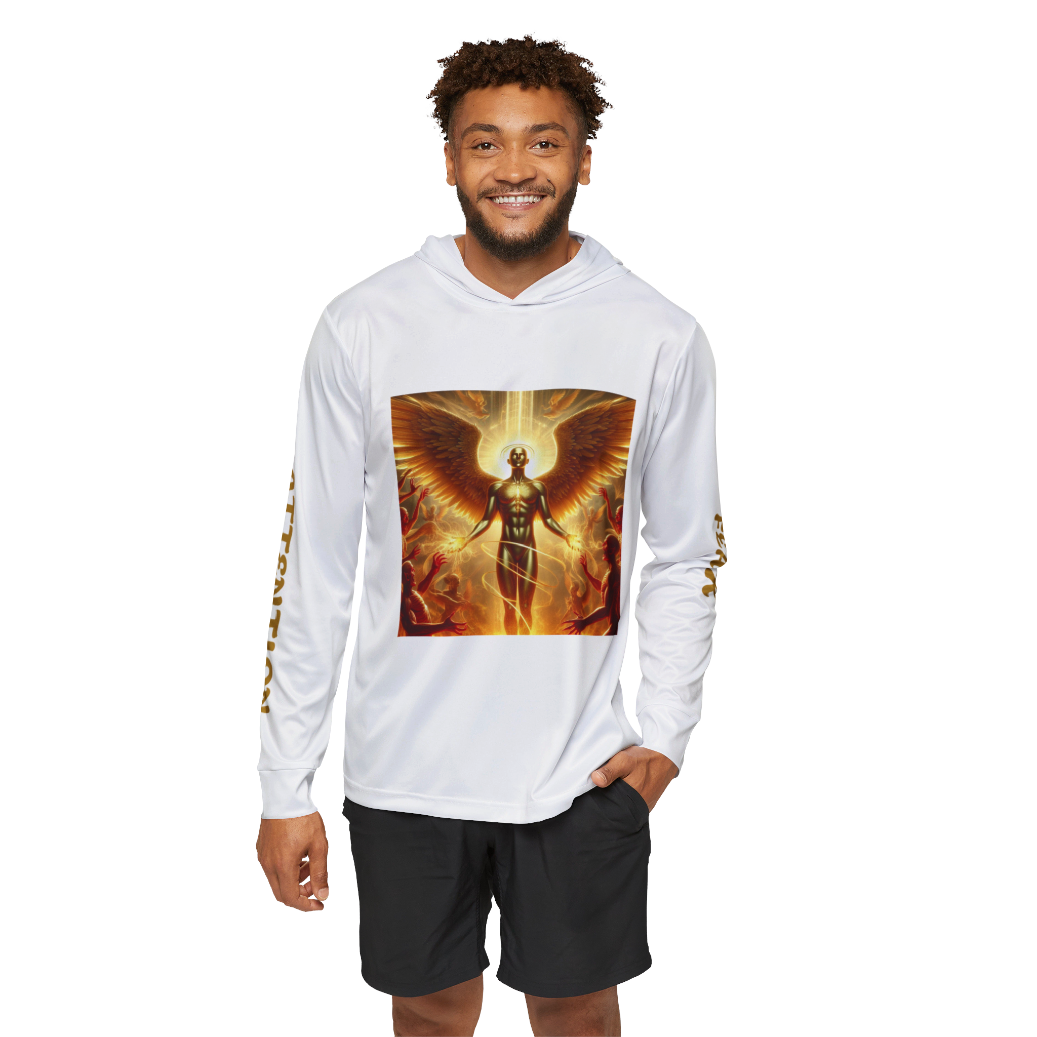 Men's Sports Warmup Hoodie - Attention Vs Fear Graphic Design