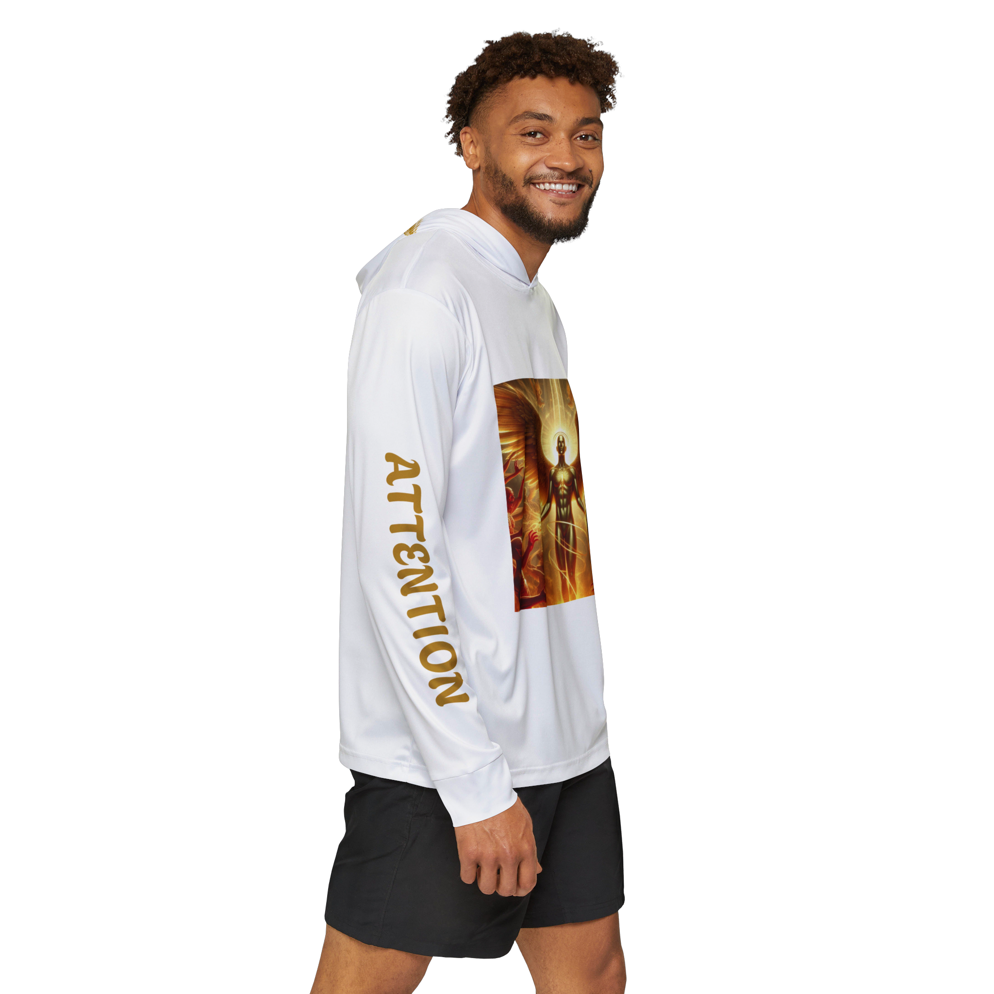 Men's Sports Warmup Hoodie - Attention Vs Fear Graphic Design