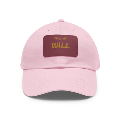 Personalized Dad Hat with Leather Patch - WILL