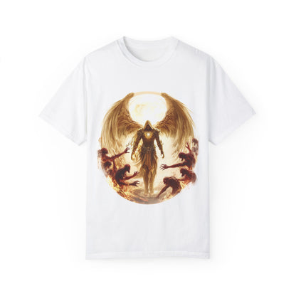 Unisex Garment-Dyed T-Shirt with Angelic Design |