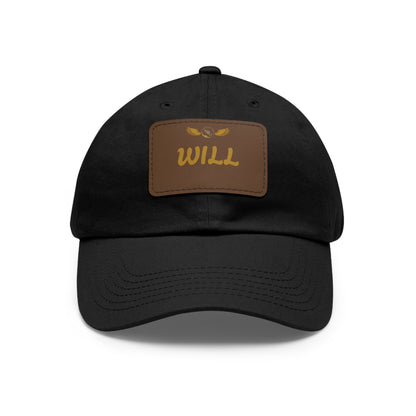 Personalized Dad Hat with Leather Patch - WILL