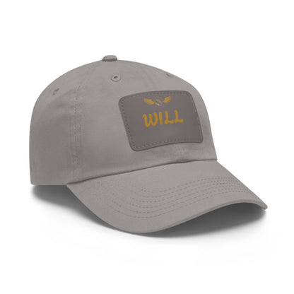 Personalized Dad Hat with Leather Patch - WILL