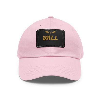 Personalized Dad Hat with Leather Patch - WILL