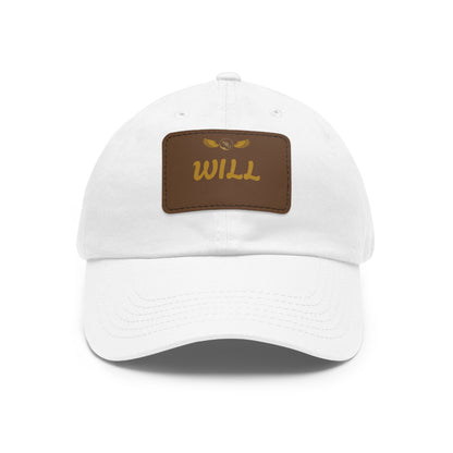 Personalized Dad Hat with Leather Patch - WILL