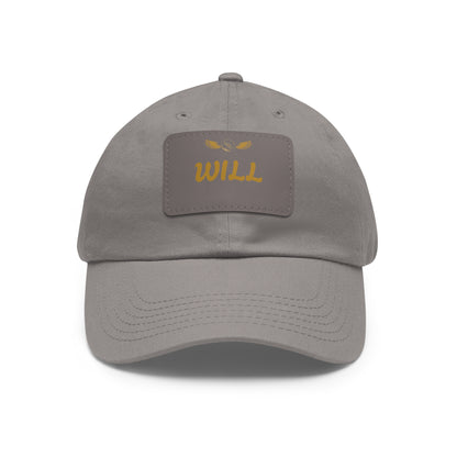 Personalized Dad Hat with Leather Patch - WILL