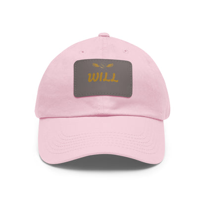 Personalized Dad Hat with Leather Patch - WILL
