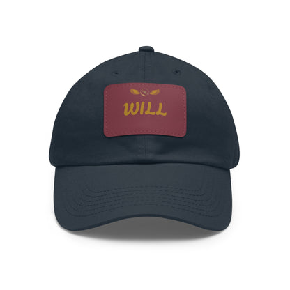 Personalized Dad Hat with Leather Patch - WILL
