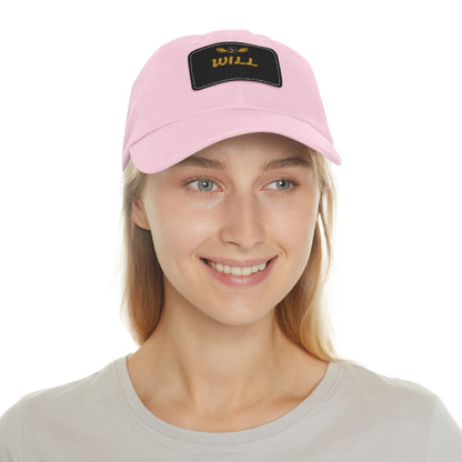 Personalized Dad Hat with Leather Patch - WILL