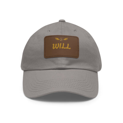 Personalized Dad Hat with Leather Patch - WILL