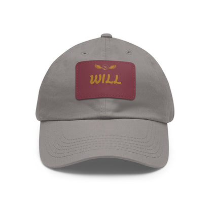 Personalized Dad Hat with Leather Patch - WILL